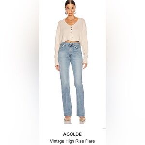 Agolde Vintage High Rise Flare Jeans - Light Blue
